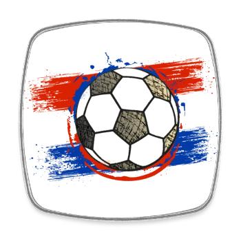 Football Pays-Bas (Pays-Bas) 01 - Magnet carré - blanc - Devant