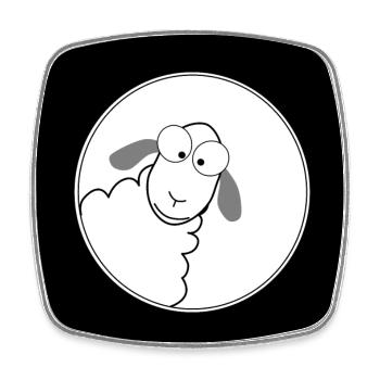 Les moutons regardent dans le trou - Magnet carré - blanc - Devant