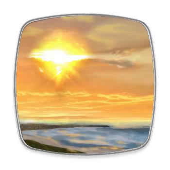 Golden bay sketch - Viereckiger Kühlschrankmagnet - Weiß - Vorne