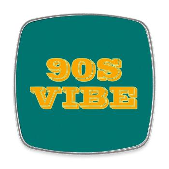 90er Jahre Vibe - Viereckiger Kühlschrankmagnet - Weiß - Vorne