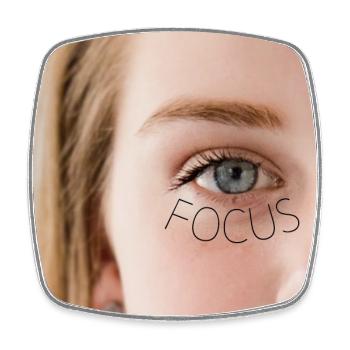 Focus girl - Magnet carré - blanc - Devant