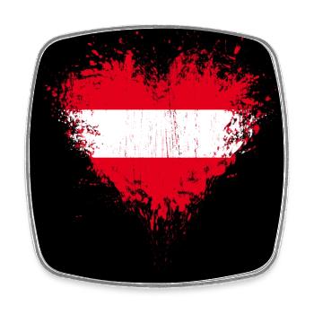 Österreich - Viereckiger Kühlschrankmagnet - Weiß - Vorne
