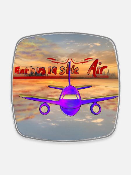 Enthusiastic Air - Square fridge magnet - white