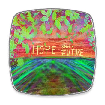 Hope and a future - Square fridge magnet - white - Front