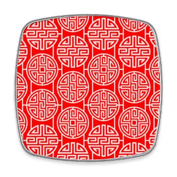 Chinesisches Muster - Viereckiger Kühlschrankmagnet - Weiß - Vorne