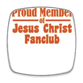 Jesus Fanclub - Viereckiger Kühlschrankmagnet - Weiß - Vorne