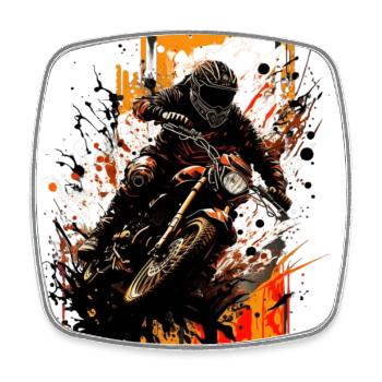 Dirtbike queen: show your strength on the bike! - Square fridge magnet - white - Front