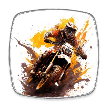 Motocross riders: no trail is too difficult - Square fridge magnet - white - Front