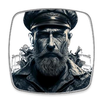 La beauté de la navigation, capitaine nautique - Magnet carré - blanc - Devant
