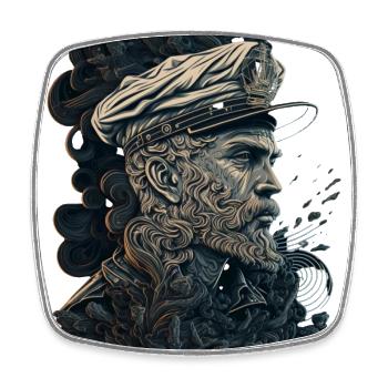 La beauté de la navigation, capitaine nautique - Magnet carré - blanc - Devant