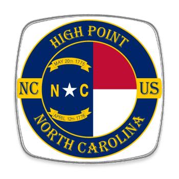 High Point North Carolina Flag USA Travel Souvenir - Square fridge magnet - white - Front