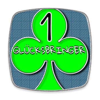 1 Glücksbringer - Club WoW - Viereckiger Kühlschrankmagnet - Weiß - Vorne