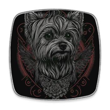 Yorkshire Terrier - Square fridge magnet - white - Front