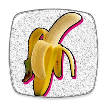 Banane sexy - Magnet carré - blanc - Devant