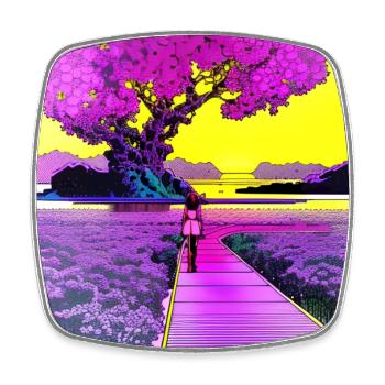 Blooming imagination - Square fridge magnet - white - Front