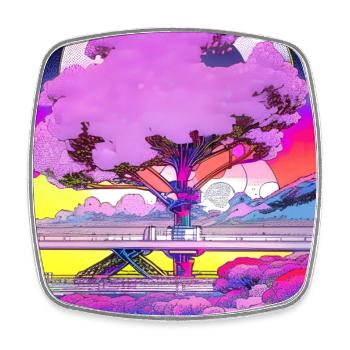 Blooming imagination - Square fridge magnet - white - Front
