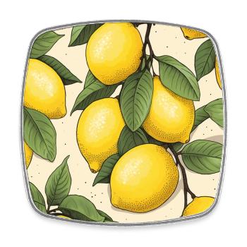 Zitronen Obst - Viereckiger Kühlschrankmagnet - Weiß - Vorne