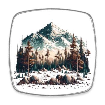 schöne Berglandschaft - Viereckiger Kühlschrankmagnet - Weiß - Vorne
