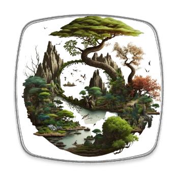 on the trail of nature - Square fridge magnet - white - Front