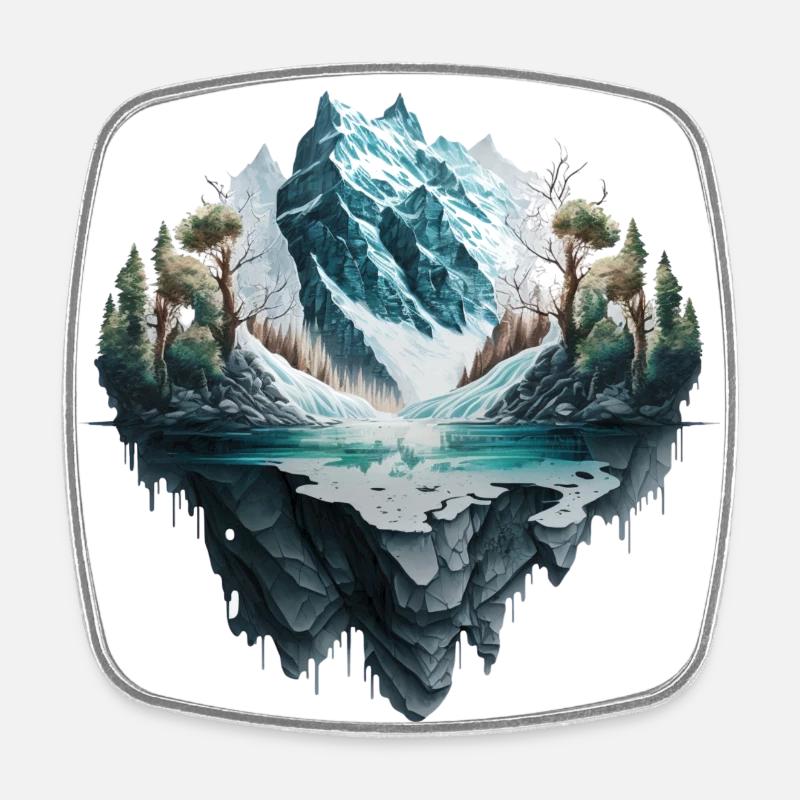 Logo de la nature - Magnet carré - blanc