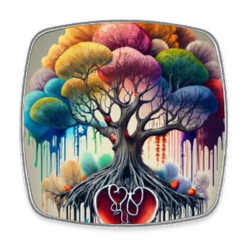bunter Baum - Viereckiger Kühlschrankmagnet - Weiß - Vorne