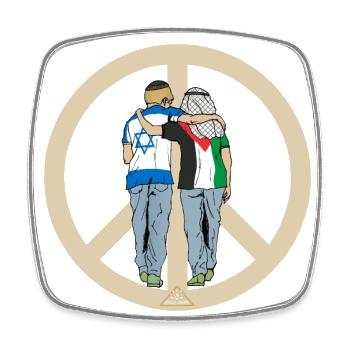 Israel, Palestine, a wish for peace - Square fridge magnet - white - Front