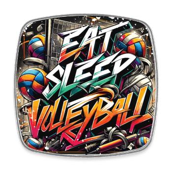 Manger Dormir Volley-ball Répéter le rythme de la vie - Magnet carré - blanc - Devant
