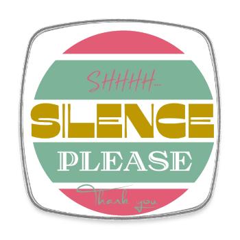 Silence please Ruhe bitte - Viereckiger Kühlschrankmagnet - Weiß - Vorne