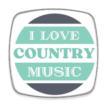 L’amour de la musique country - Magnet carré - blanc - Devant