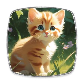 Baby kitten. - Square fridge magnet - white - Front