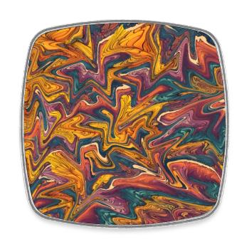Colorful Magmatic Texture Abstract Design - Square fridge magnet - white - Front