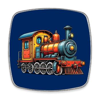 Locomotive colorée et nostalgique pour les passionnés de chemin de fer - Magnet carré - blanc - Devant