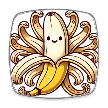 Illustration ludique d’OctoBanana - Magnet carré - blanc - Devant