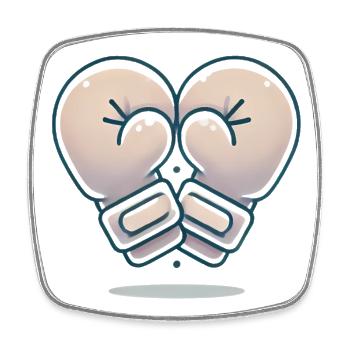 HeartShaped Boxing Gloves Design - Square fridge magnet - white - Front