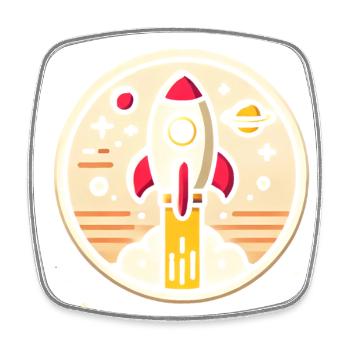 Retro-Rakete Verloren im Weltraum Grafik - Viereckiger Kühlschrankmagnet - Weiß - Vorne