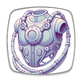 Futuristic Chest Device Graphic Tee - Square fridge magnet - white - Front