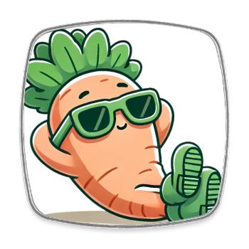 Cool Relaxing Carrot with Sunglasses - Square fridge magnet - white - Front