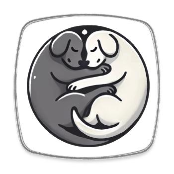 YinYang Sleeping Dogs Design - Magnet carré - blanc - Devant