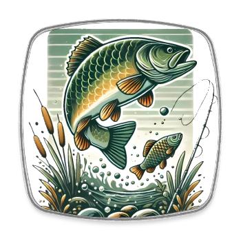 Vintage Fishing Adventure Graphic - Square fridge magnet - white - Front