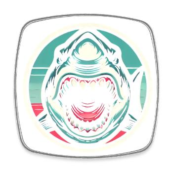 Illustration de morsure de requin redoutable - Magnet carré - blanc - Devant