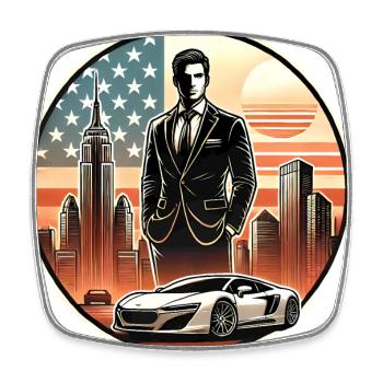 USA Sonnenuntergang Führer Illustration - Viereckiger Kühlschrankmagnet - Weiß - Vorne