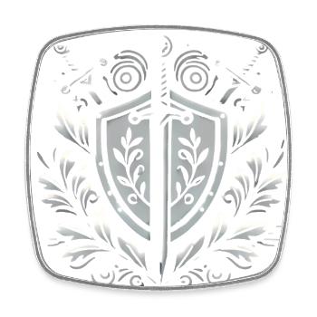 Shield and Swords Crest Design - Square fridge magnet - white - Front