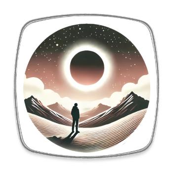 Conception de silhouette Eclipse Gaze - Magnet carré - blanc - Devant