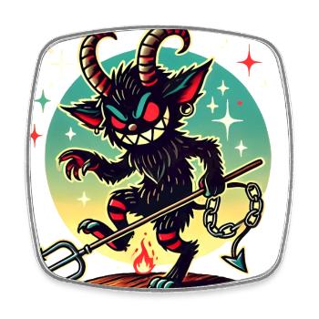 Krampusnacht Sei brav oder Vorsicht - Viereckiger Kühlschrankmagnet - Weiß - Vorne