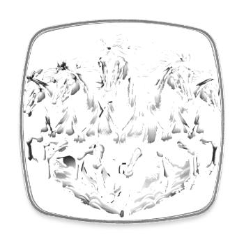 Running Horses Dynamic Black White Design - Square fridge magnet - white - Front
