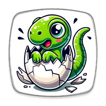 Lustiger Dinosaurier Coming Soon Sticker - Viereckiger Kühlschrankmagnet - Weiß - Vorne