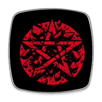 Pentagram - Square fridge magnet - white - Front