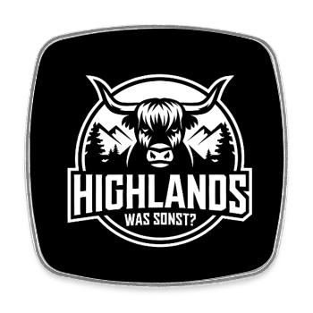 Highlands was sonst Highlandgrafik - Viereckiger Kühlschrankmagnet - Weiß - Vorne