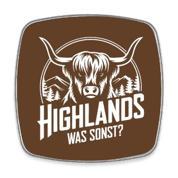 Highlands was sonst Highlandgrafik - Viereckiger Kühlschrankmagnet - Weiß - Vorne