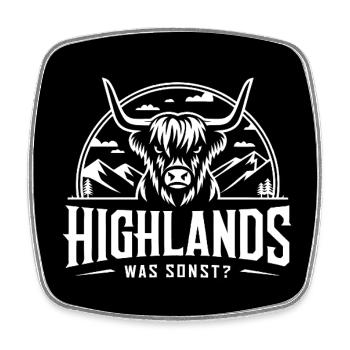 Highlands was sonst Highlandgrafik - schottisches - Viereckiger Kühlschrankmagnet - Weiß - Vorne